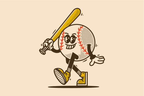 Download Character Design Walking Baseball Ball - Character design Collection