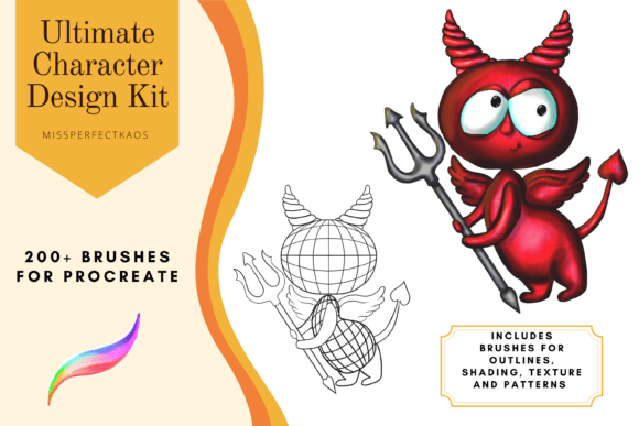Download Character Design- 200+ Procreate Brushes - Character design Collection