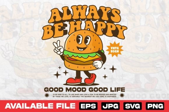 Download Vintage Burger Cartoon Character Design - Character design Collection