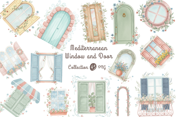 Download Mediterranean Window &amp; Door Clipart - Premium Resources
